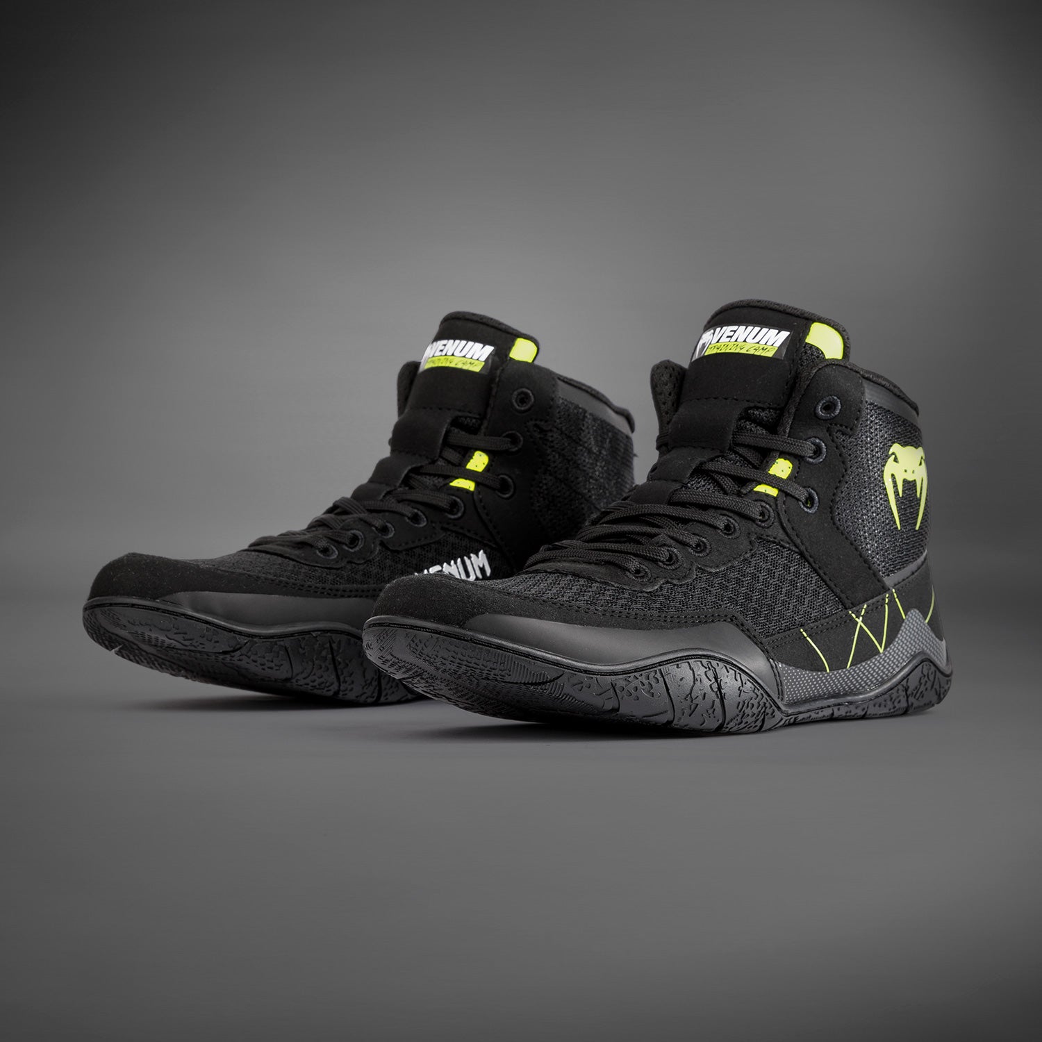 Chaussures de lutte Venum Training Camp 4.0 - Noir/Vert Néon