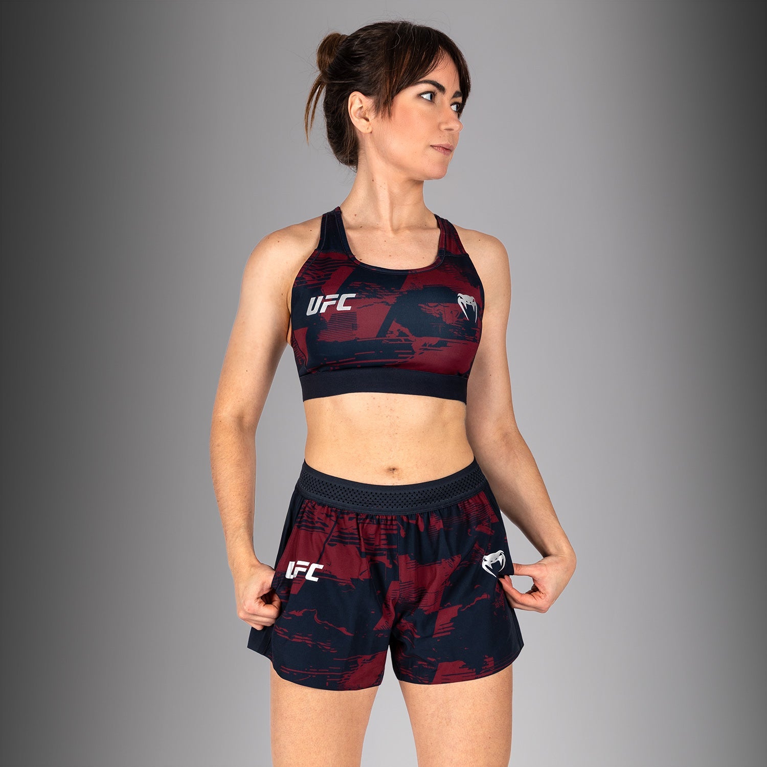 Brassière de sport Femme UFC Zenith by Venum Authentic Fight Week - Bleu marine/Bordeaux/Argent