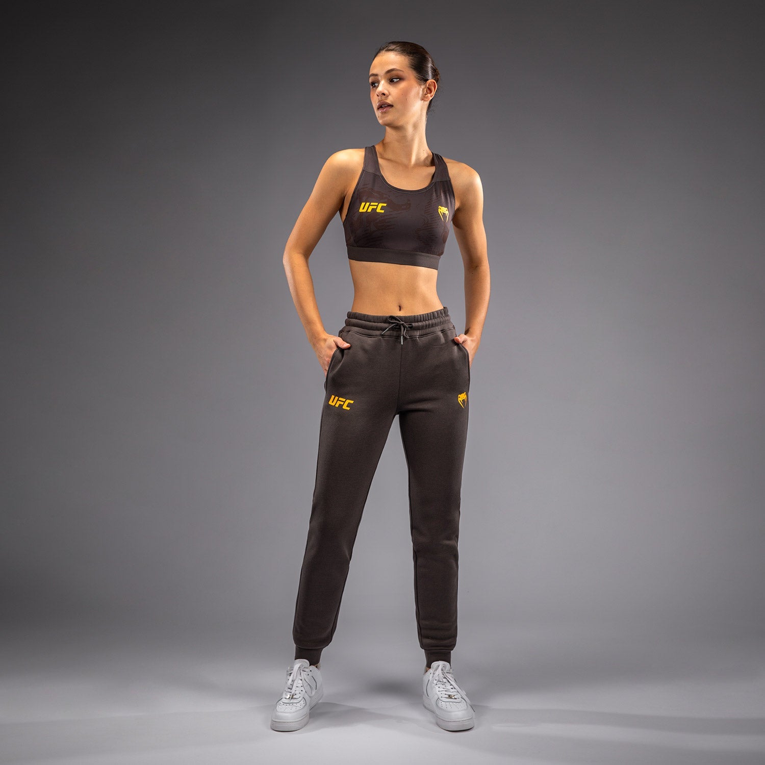 Pantalon en Coton pour Femmes UFC Fusion by Venum Fight Week - Marron Terrestre