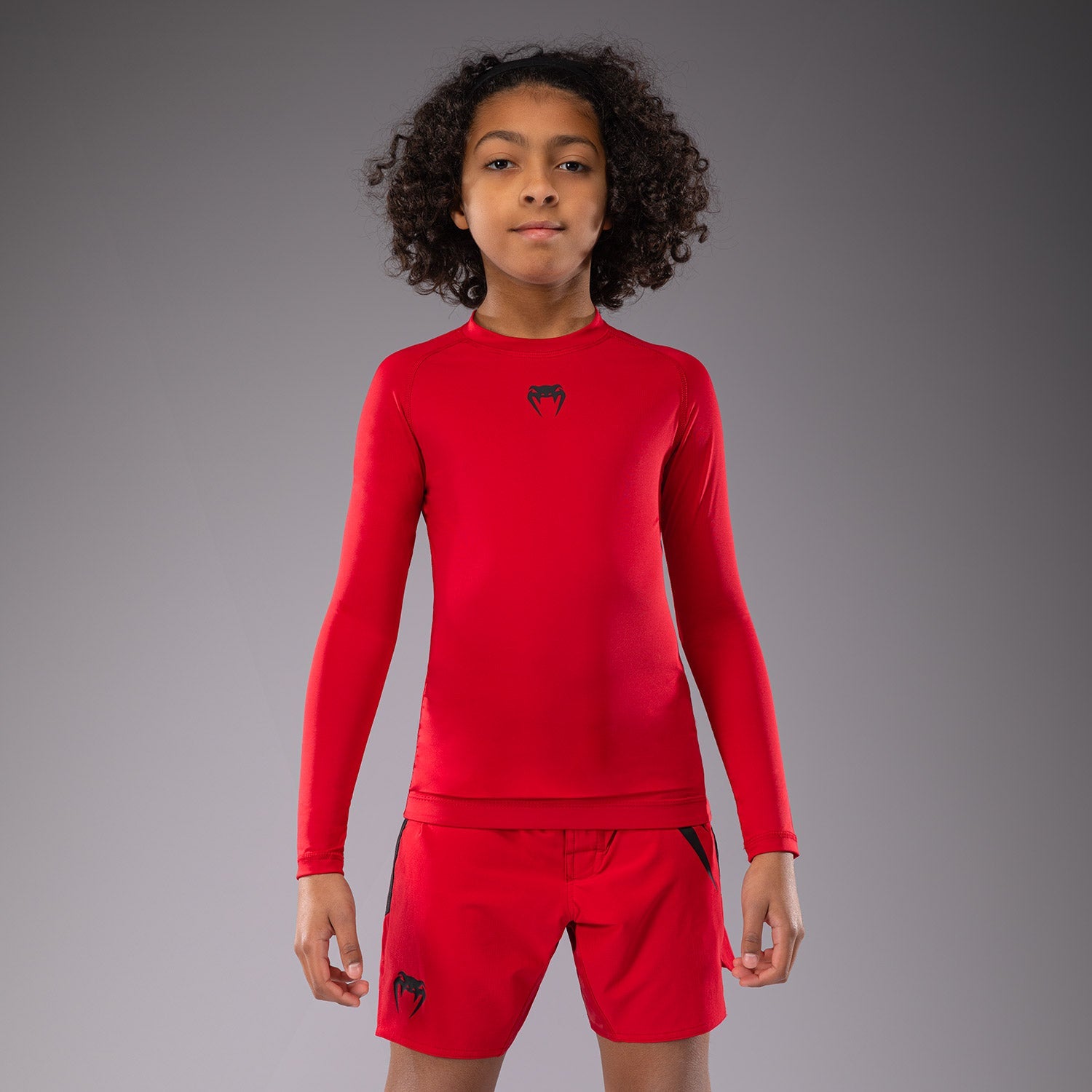Rashguards Manches Longues pour Enfants Venum Contender - Rouge Cerise