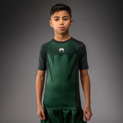 Rashguard Manches Courtes Enfant Venum Attack - Vert Forêt/ Blanc Cassé