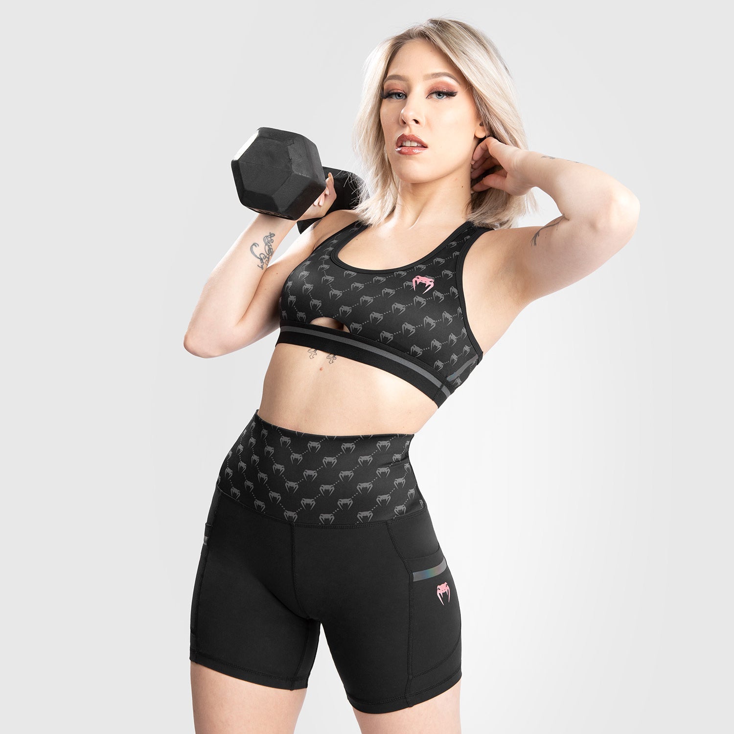 Short De Compression Venum Monogram - Pour Femme - Noir/or rose