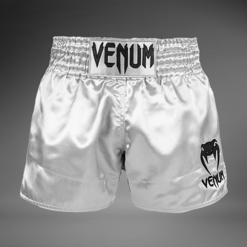 Short de Muay Thai Venum Classic - Argent/Noir