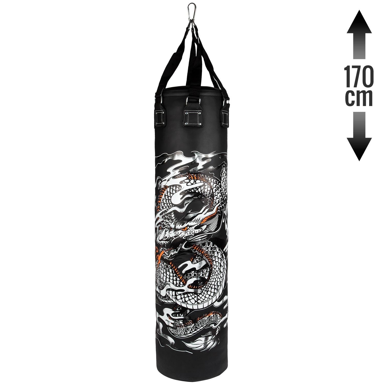 Sac de frappe Venum Dragon's Flight - Noir/Blanc - Plein - 170 cm