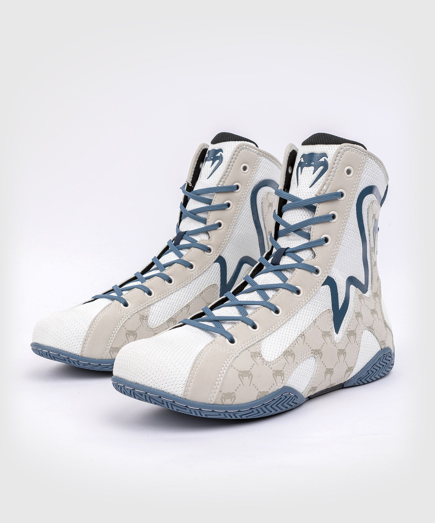 Chaussures De Boxe Venum Elite Evo Monogram – Blanc/Bleu