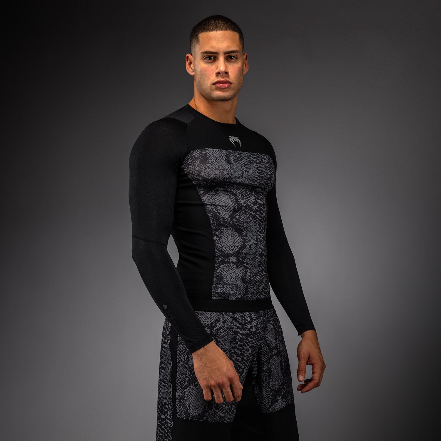Rashguard à Manches Longues Venum G-Fit Scales – Noir/Gris Charbon