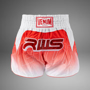 Short de Muay Thai Venum x RWS 2.0 – Blanc/Rouge