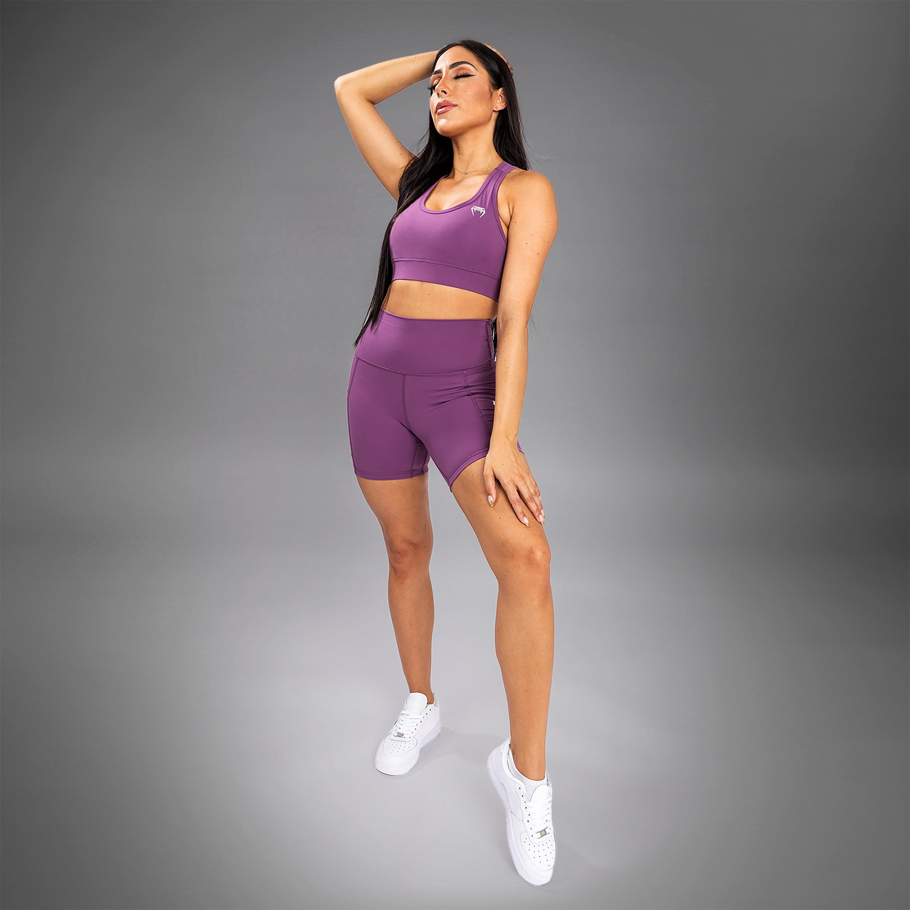 Brassière Venum Essential Medium Impact - Orchidée Sombre/Argent Brossé