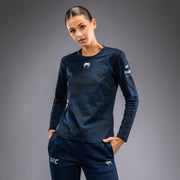 T-shirt en Coton à Manches Longues pour Femmes UFC Fusion by Venum Fight Week - Bleu Océanique