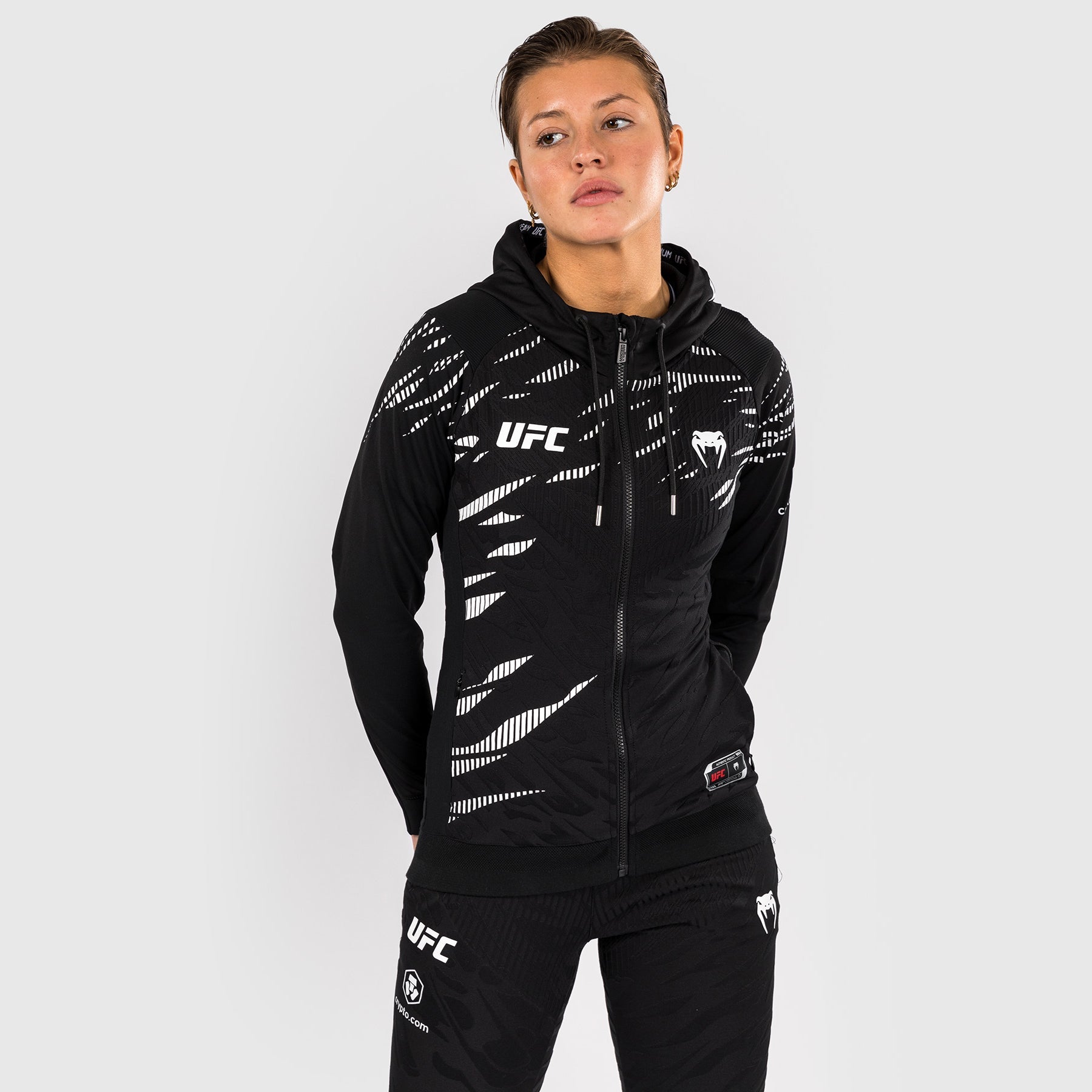 Sweatshirt à Capuche pour Femmes UFC Fusion by Venum Personnalisé Authentic Fight Night - Noir