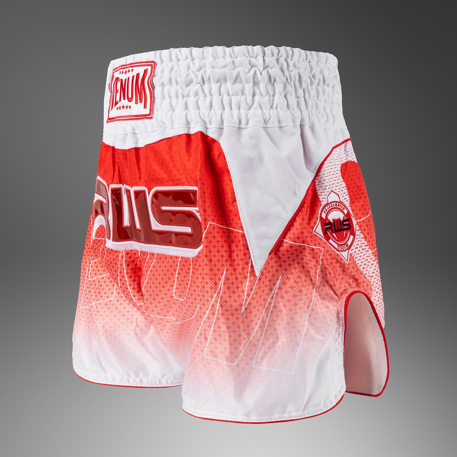 Short de Muay Thai Venum x RWS 2.0 – Blanc/Rouge