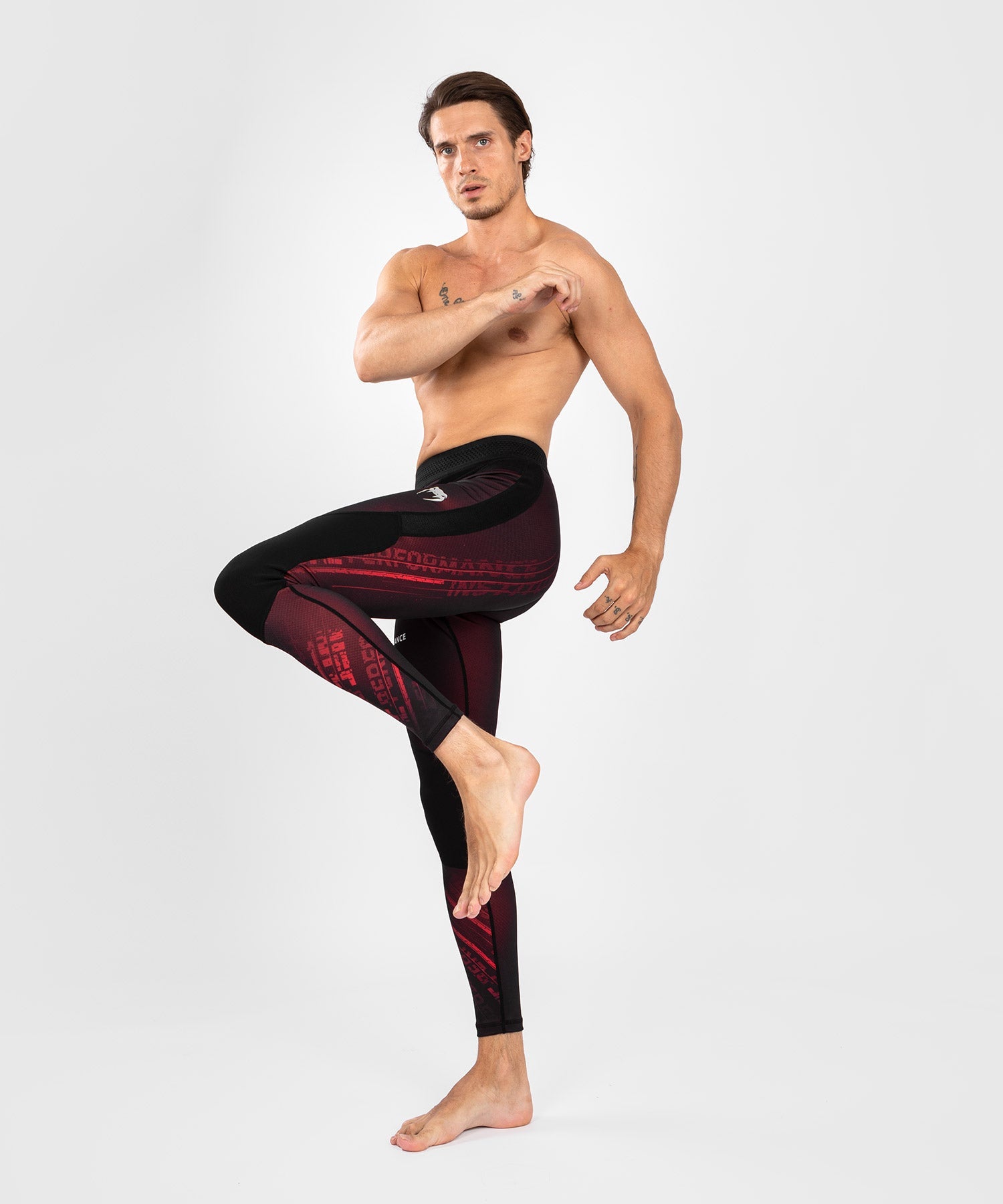 Pantalon de compression pour hommes UFC Performance Institute 2.0 - Noir/Rouge