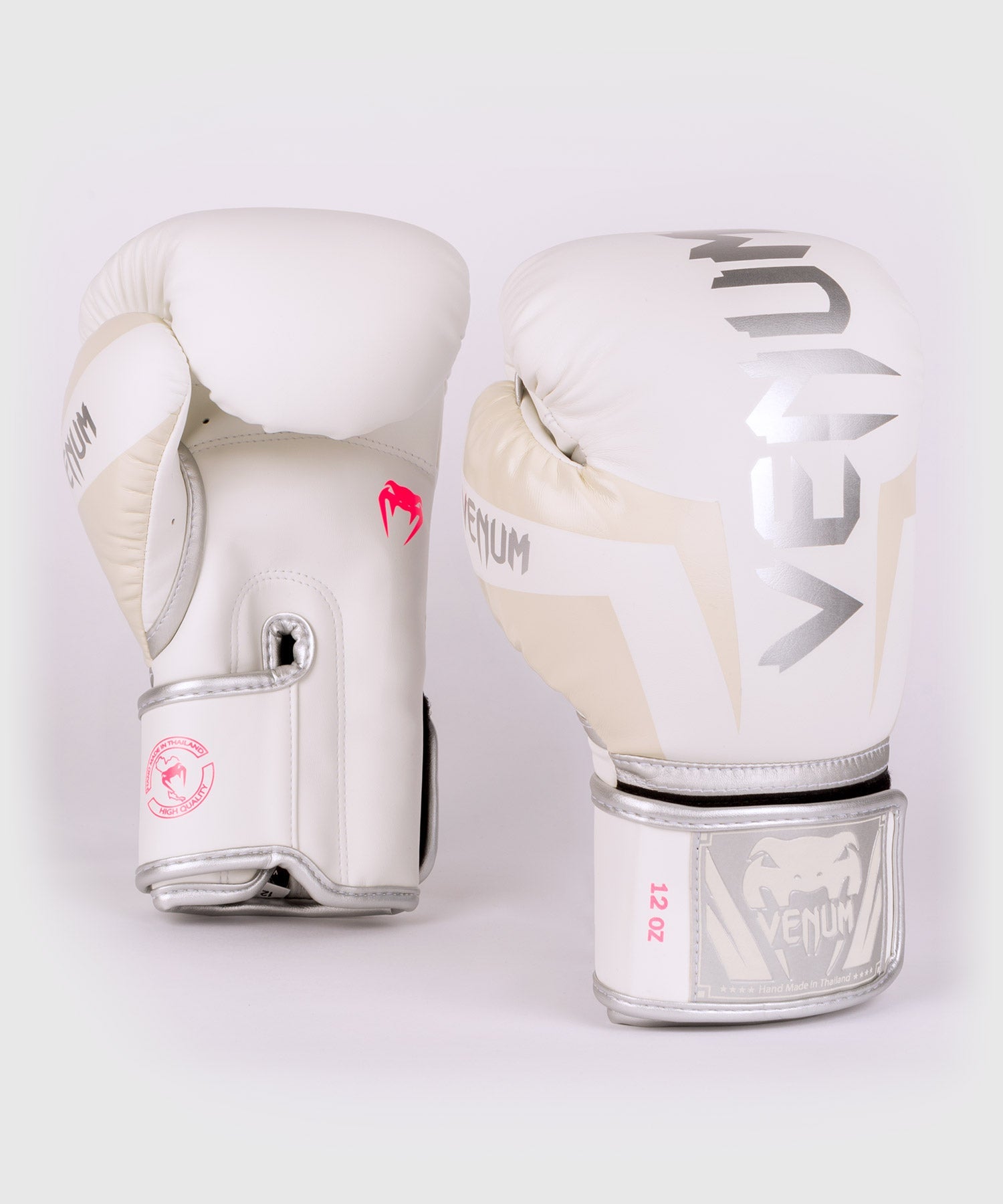 Gants de boxe Venum Elite - Blanc/Argent-Rose
