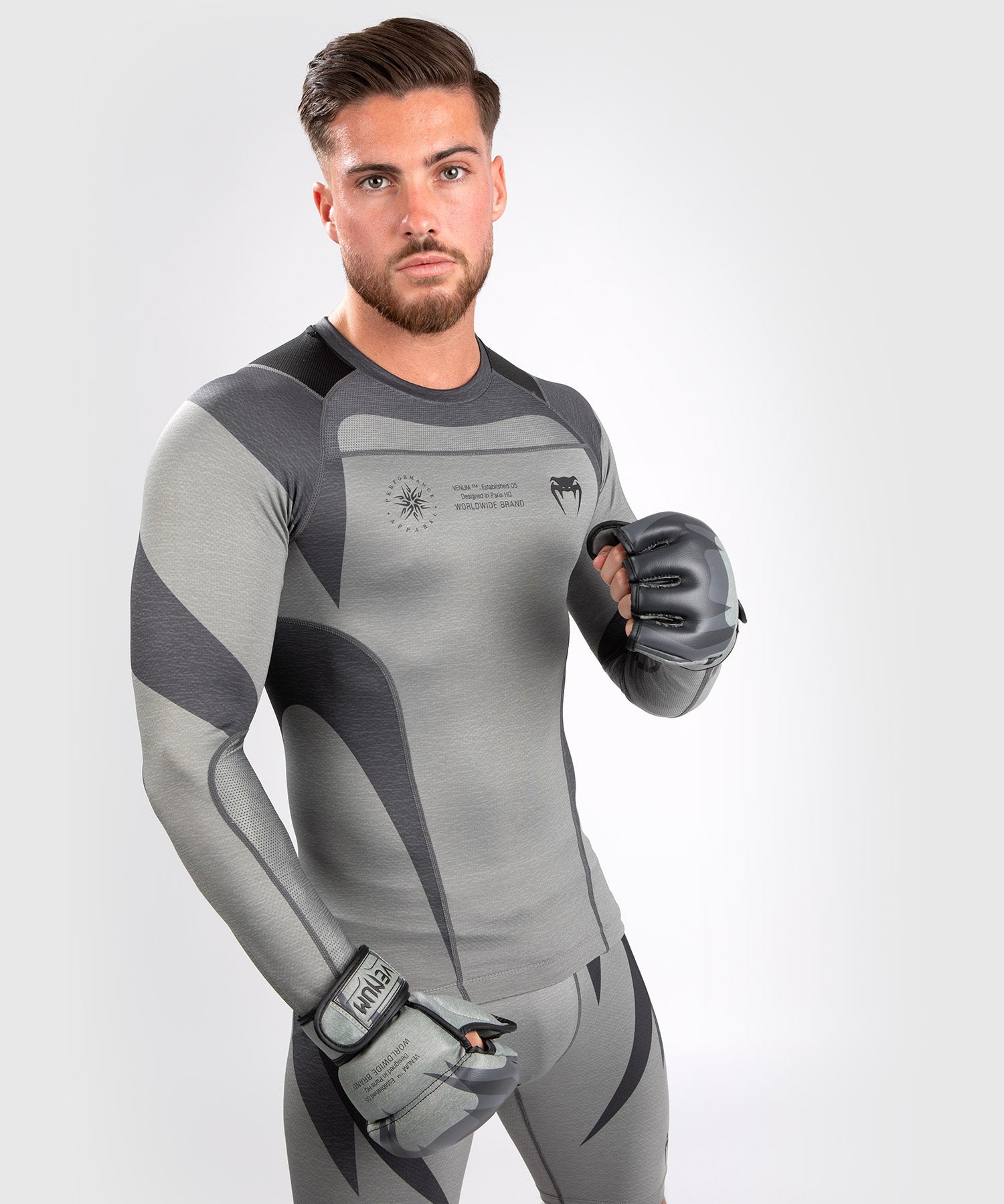 T-Shirt de Compression Venum Stone - Manches Longues - Vert Minéral