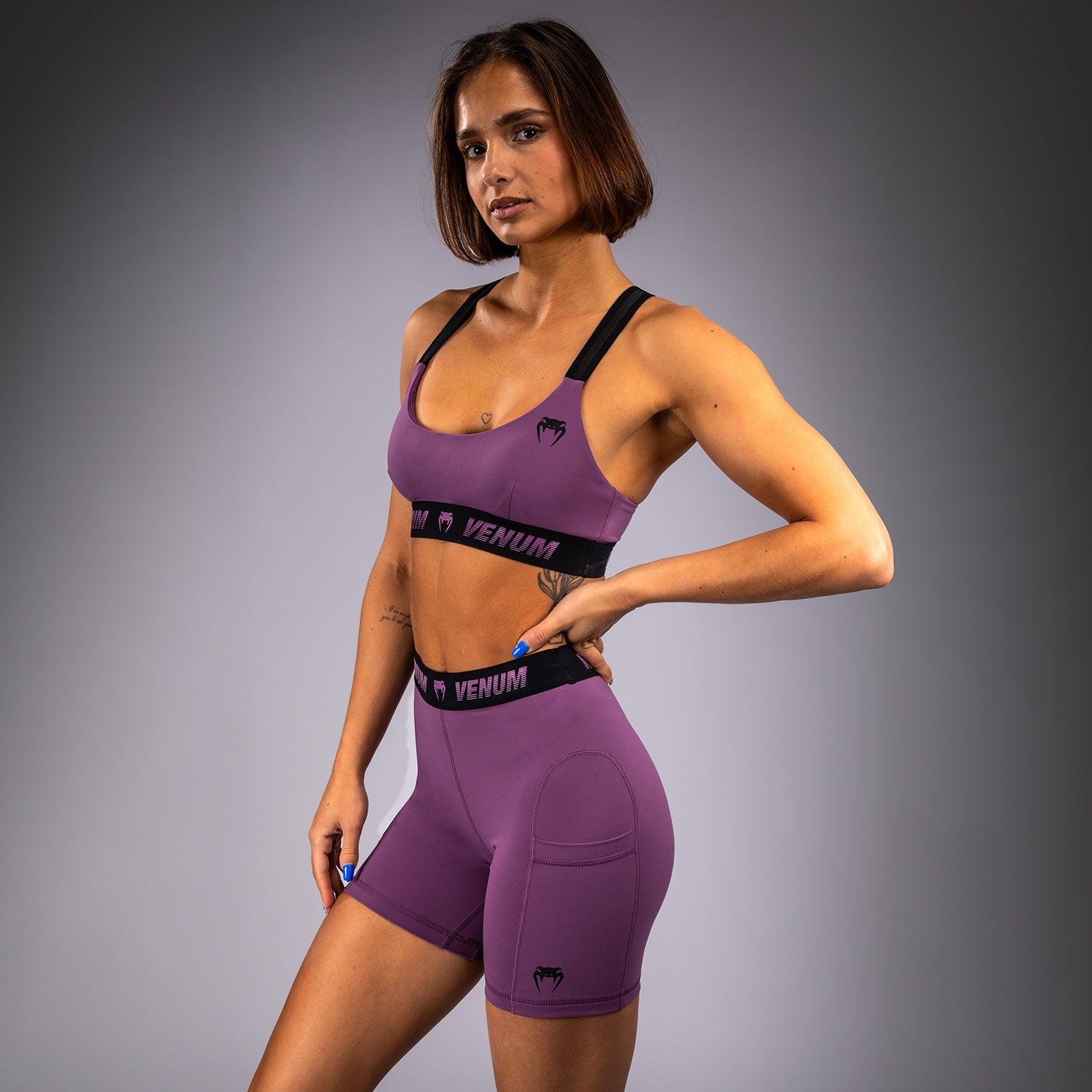 Short de compression long pour Femmes Venum Elevate - Lilas