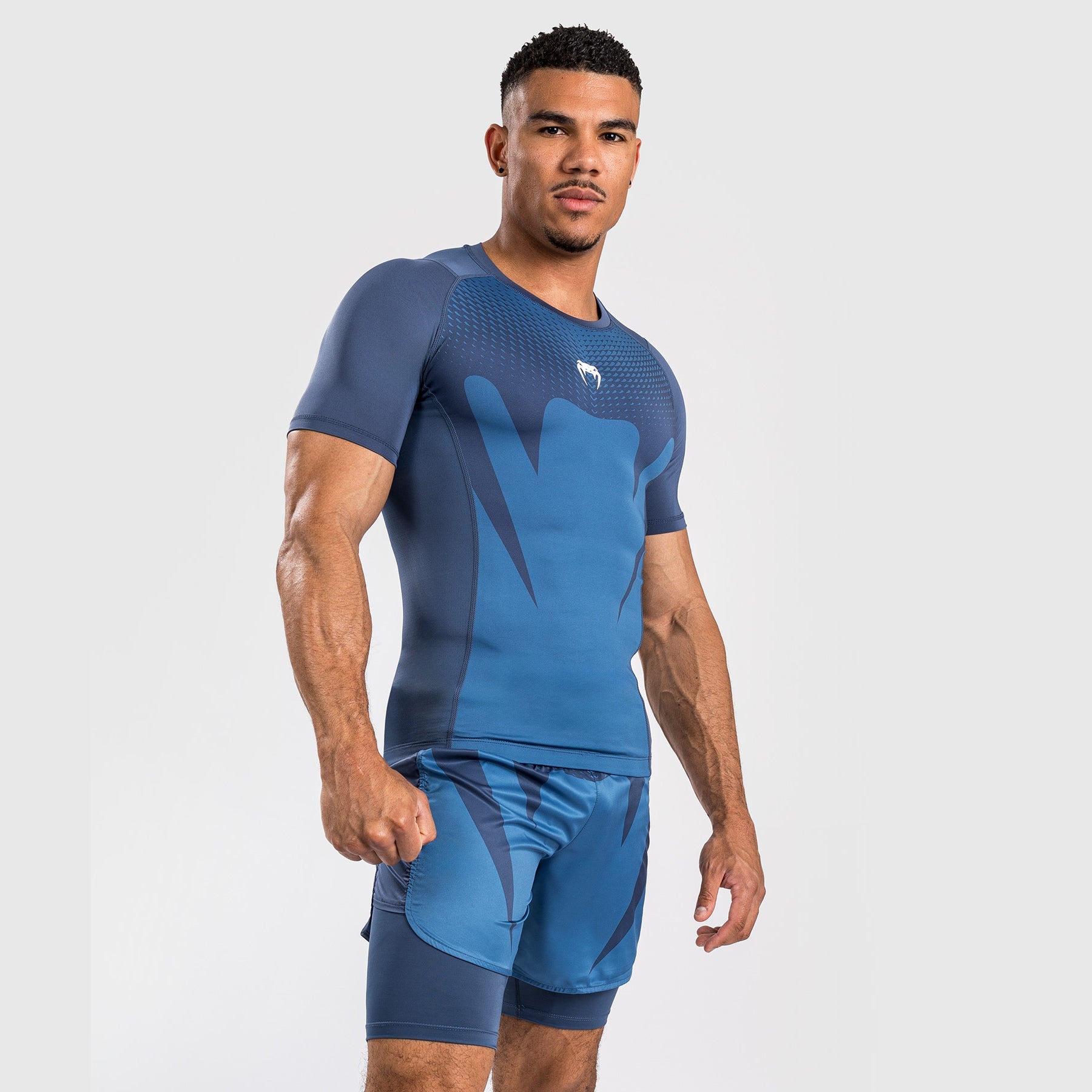 Rashguard à Manches courtes pour Hommes Venum Attack - Bleu marine