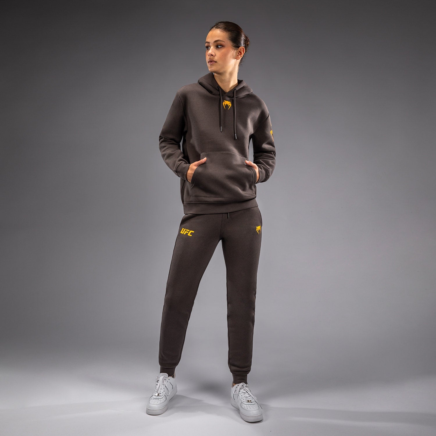 Sweatshirt à Capuche pour Femmes UFC Fusion by Venum Fight Week - Marron Terrestre