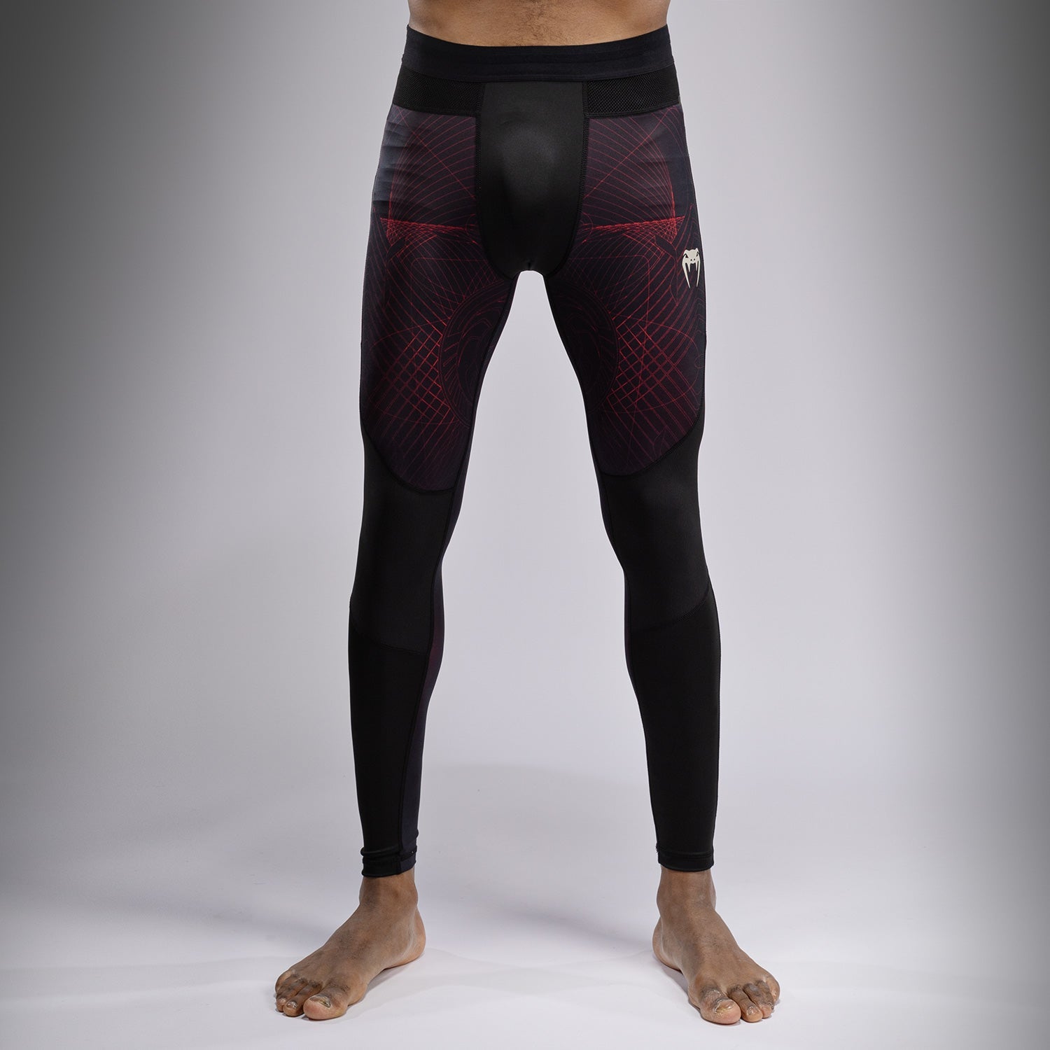 Pantalon de Compression Venum G-Fit Air pour Hommes - Noir Profond/Rouge Feu
