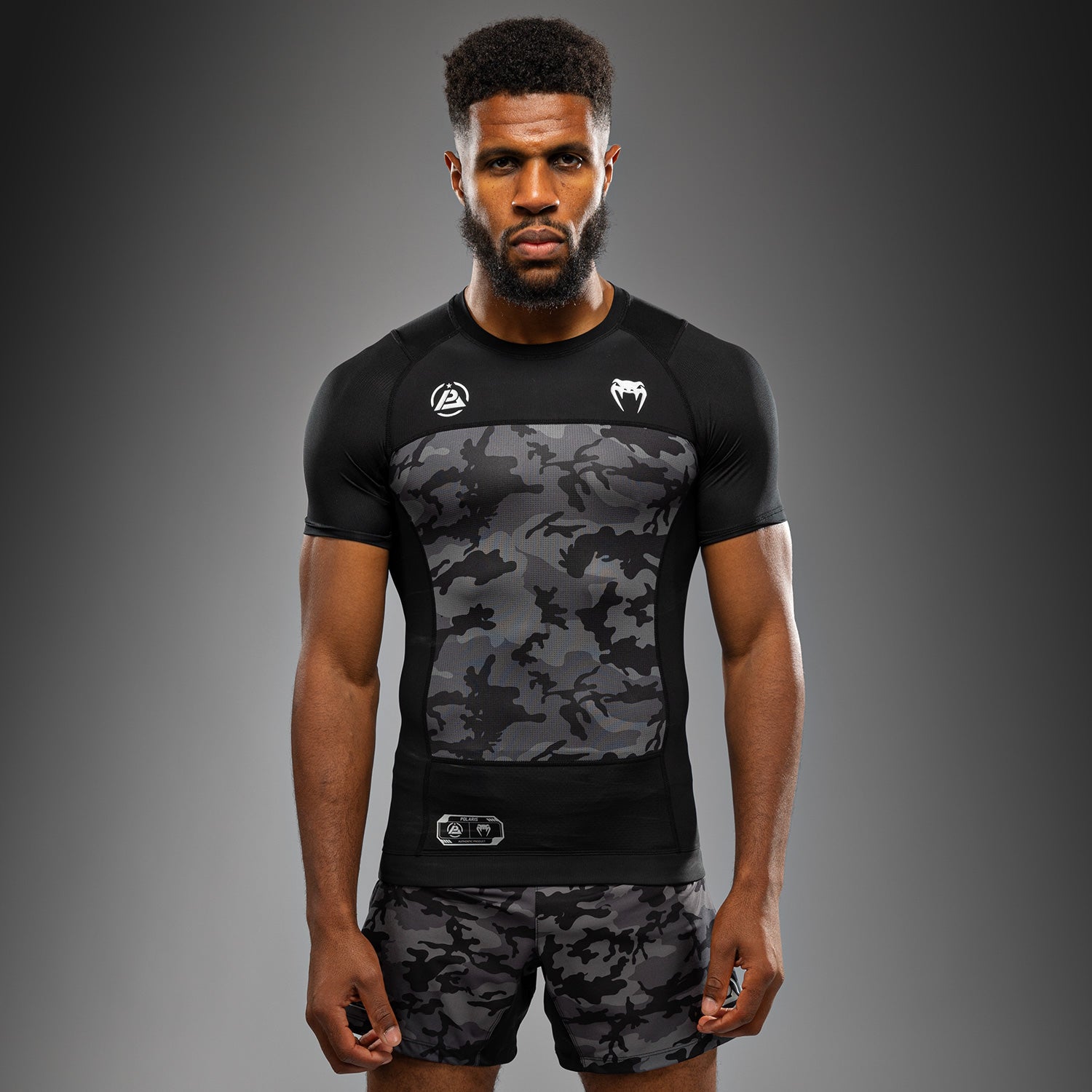 Rashguard manches courtes Venum x Polaris - Noir/Gris