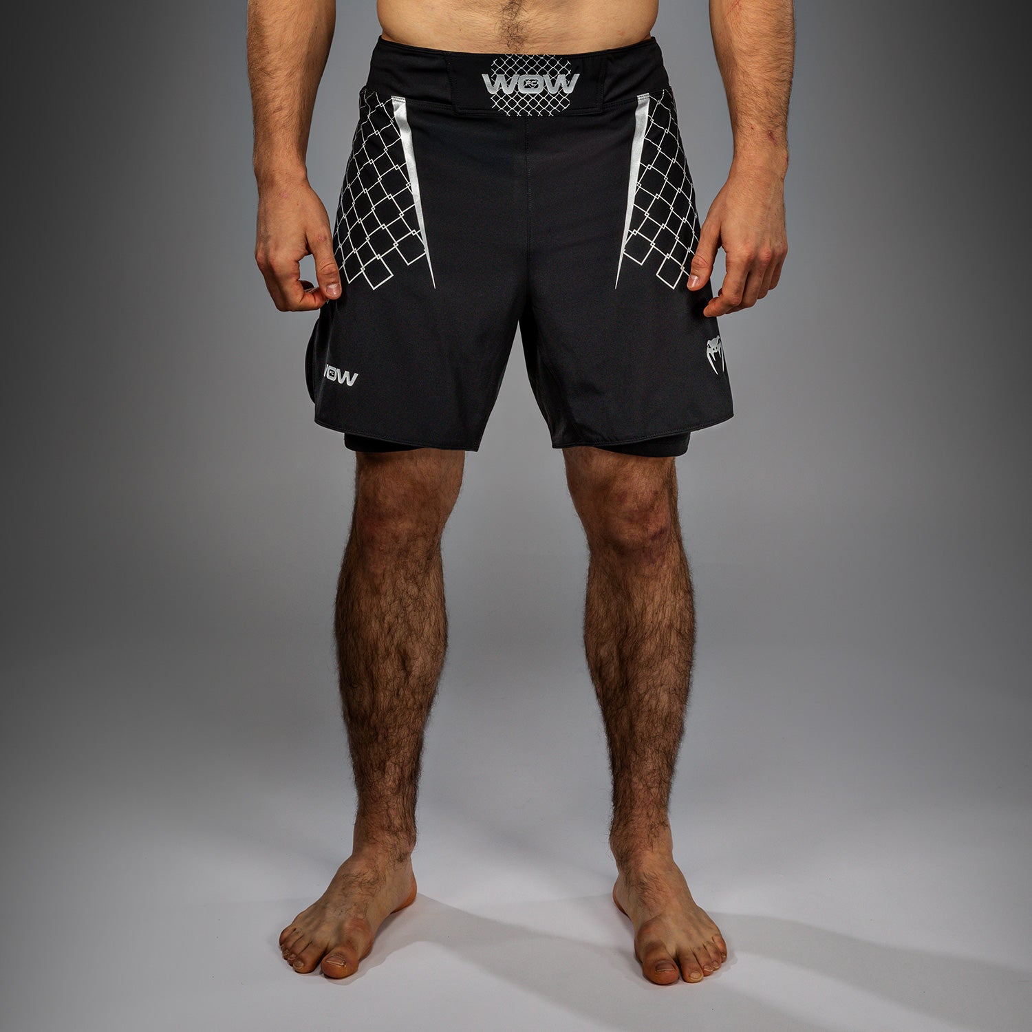 Short de Combat pour Hommes Venum x WOW FC - Noir/ Gris