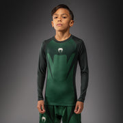Rashguard Manches Longues Enfant Venum Attack - Vert Forêt/ Blanc Cassé