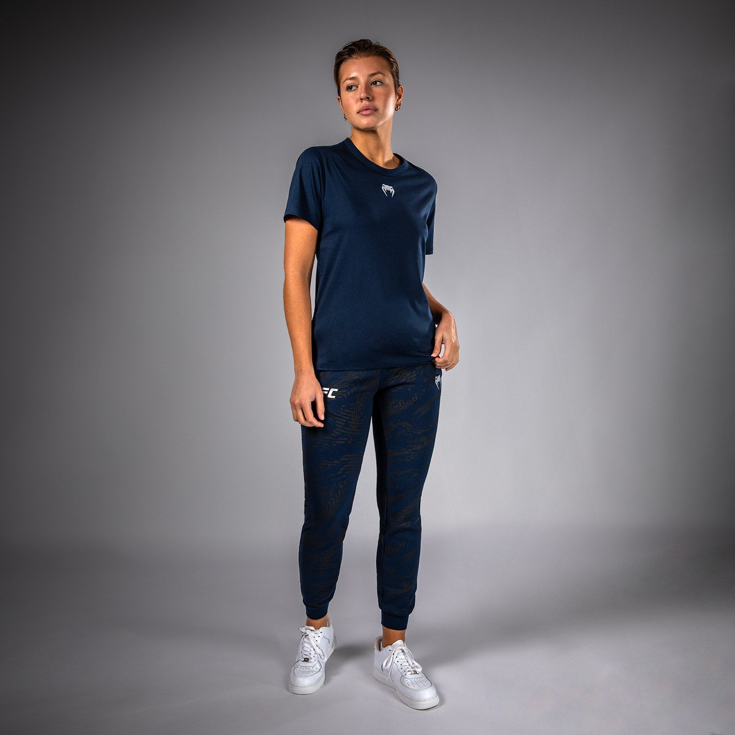 T-shirt à Manches Courtes pour Femmes UFC Fusion by Venum Fight Week - Bleu Océanique