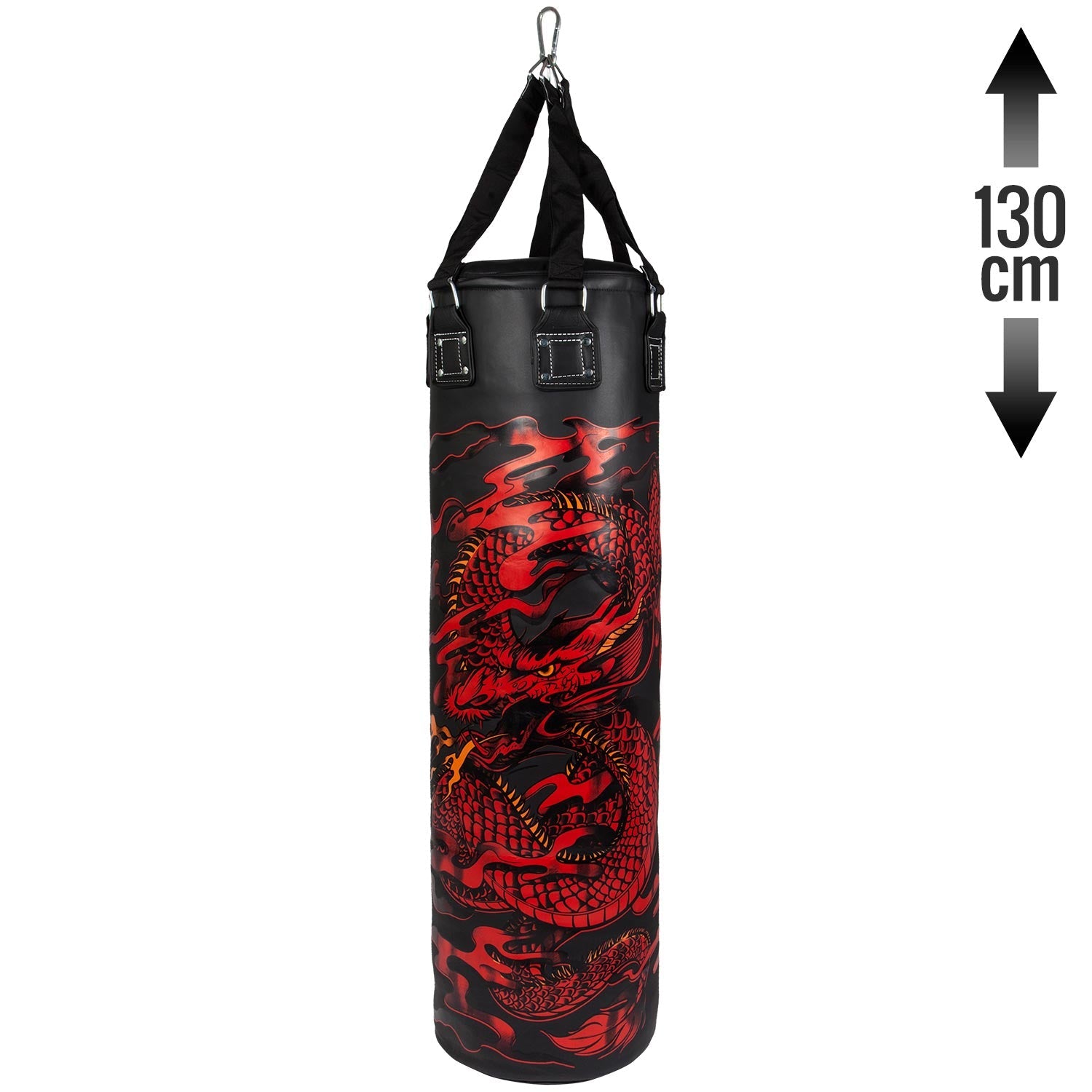 Sac de frappe Venum Dragon's Flight - Noir/Rouge - Plein - 130 cm