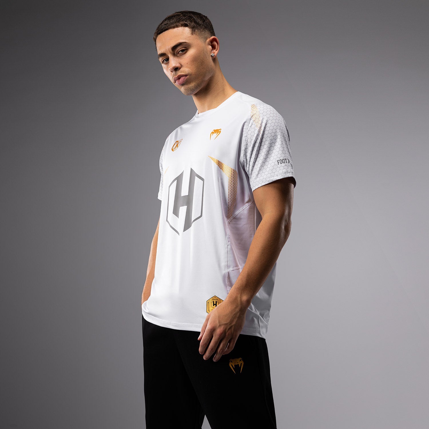 T-shirt Dry Tech FK x Venum Hexagone MMA Blanc/Doré