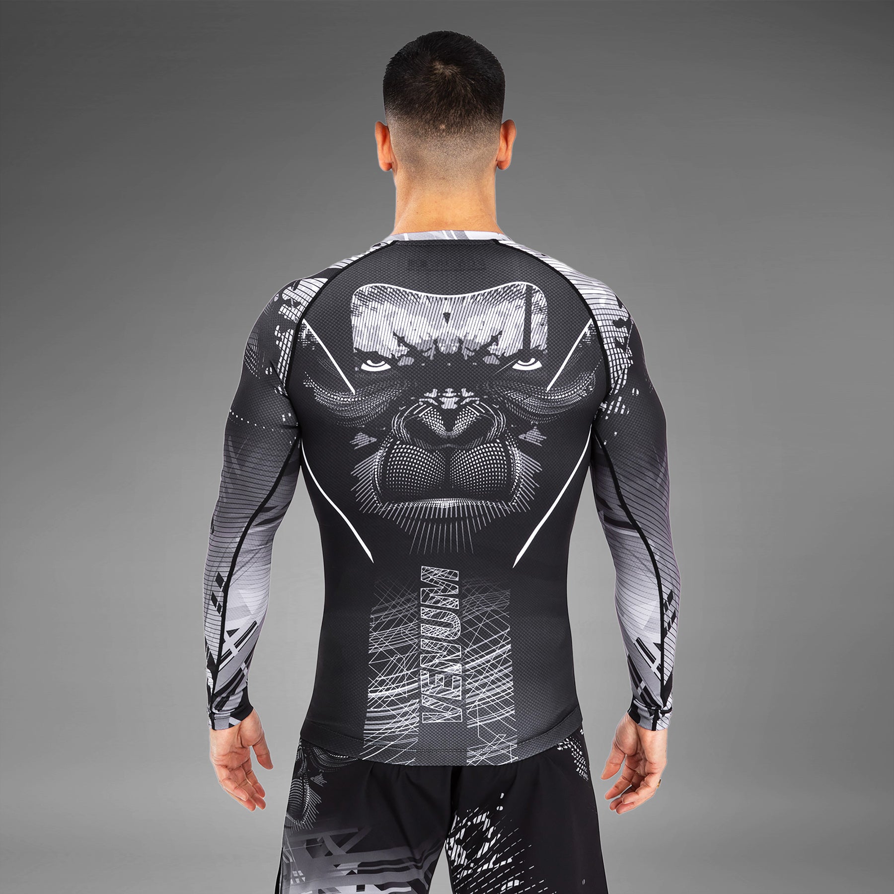 Rashguard Manches Longues Venum Gorilla Jungle - Noir/Blanc