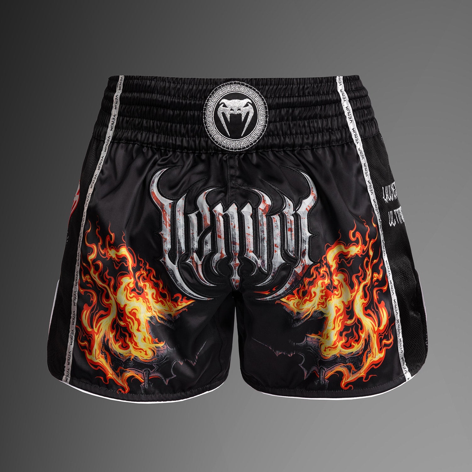 Shorts de Muay Thai Venum Gladiator 5.0 - Noir/Orange Néon