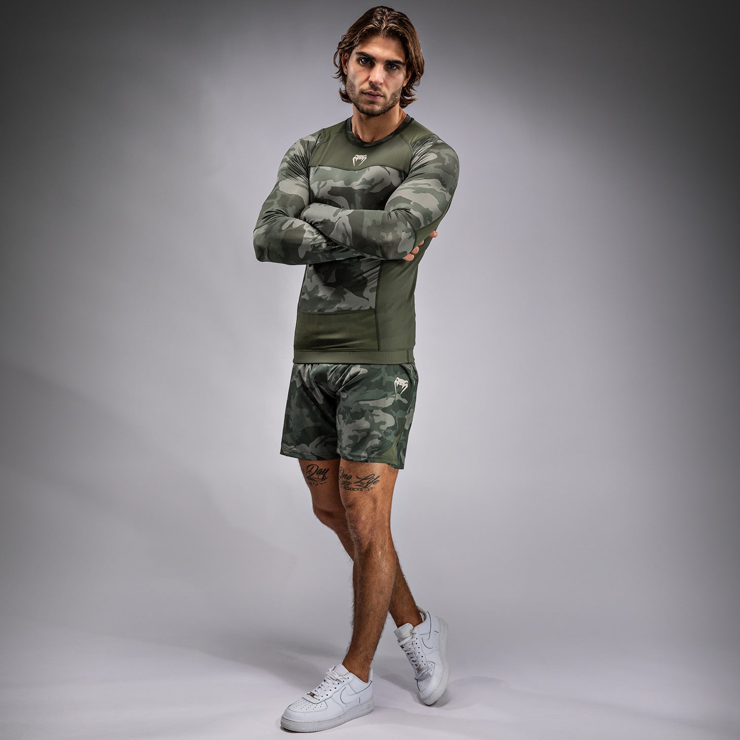 Rashguard à Manches Longues Venum G-Fit Air pour Hommes - Camo Militaire