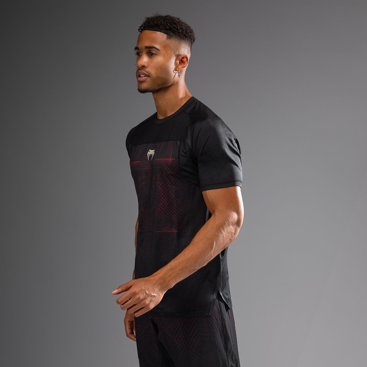 T-Shirt Dry-Tech Venum G-Fit Air - Noir Profond/Rouge Feu