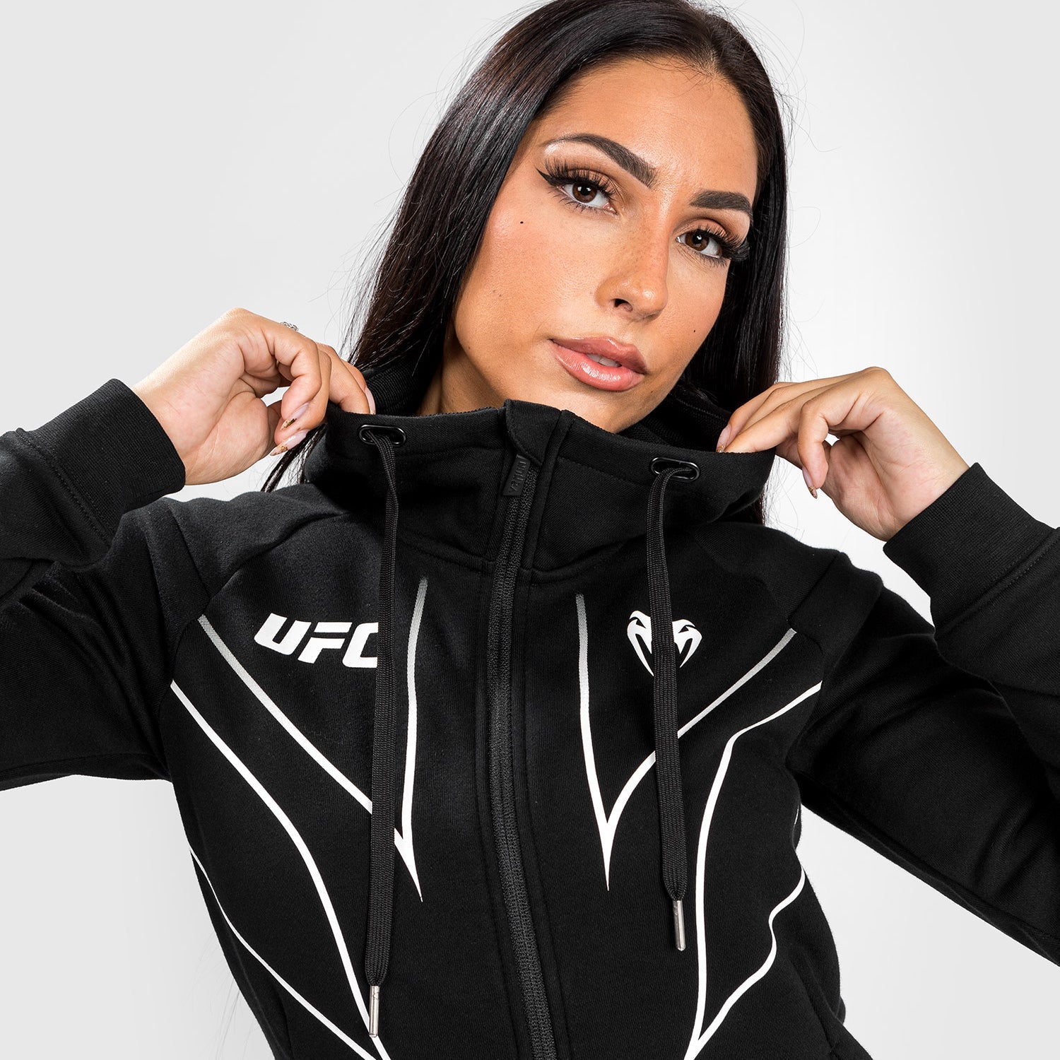 Sweatshirt Zippé Femme UFC Venum Fight Night 2.0 Replica - Noir