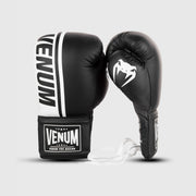 Gants de boxe Venum Shield Pro avec lacets - Noir/Blanc