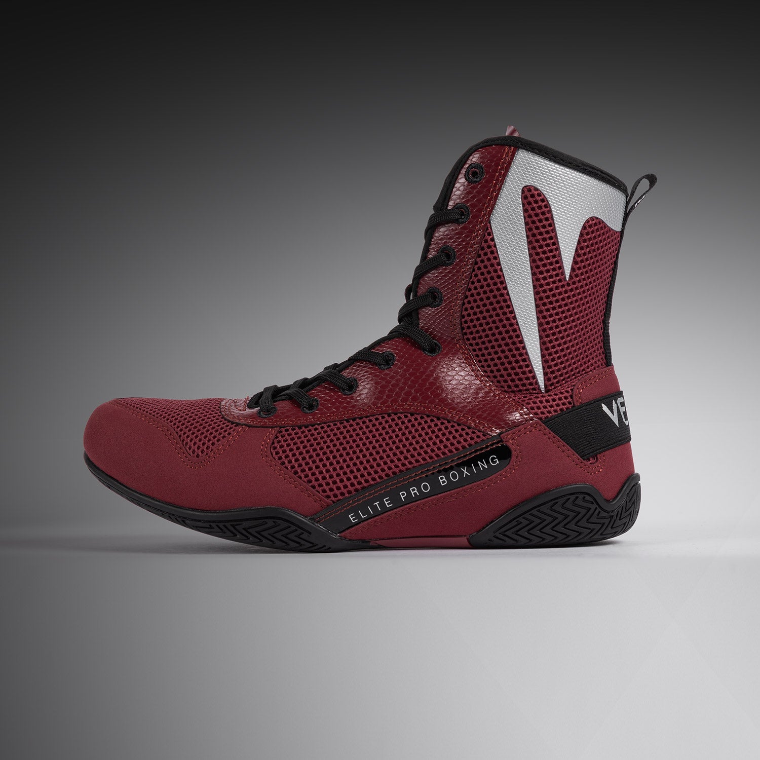 Chaussures de boxe Venum Elite - Bordeaux/Argent