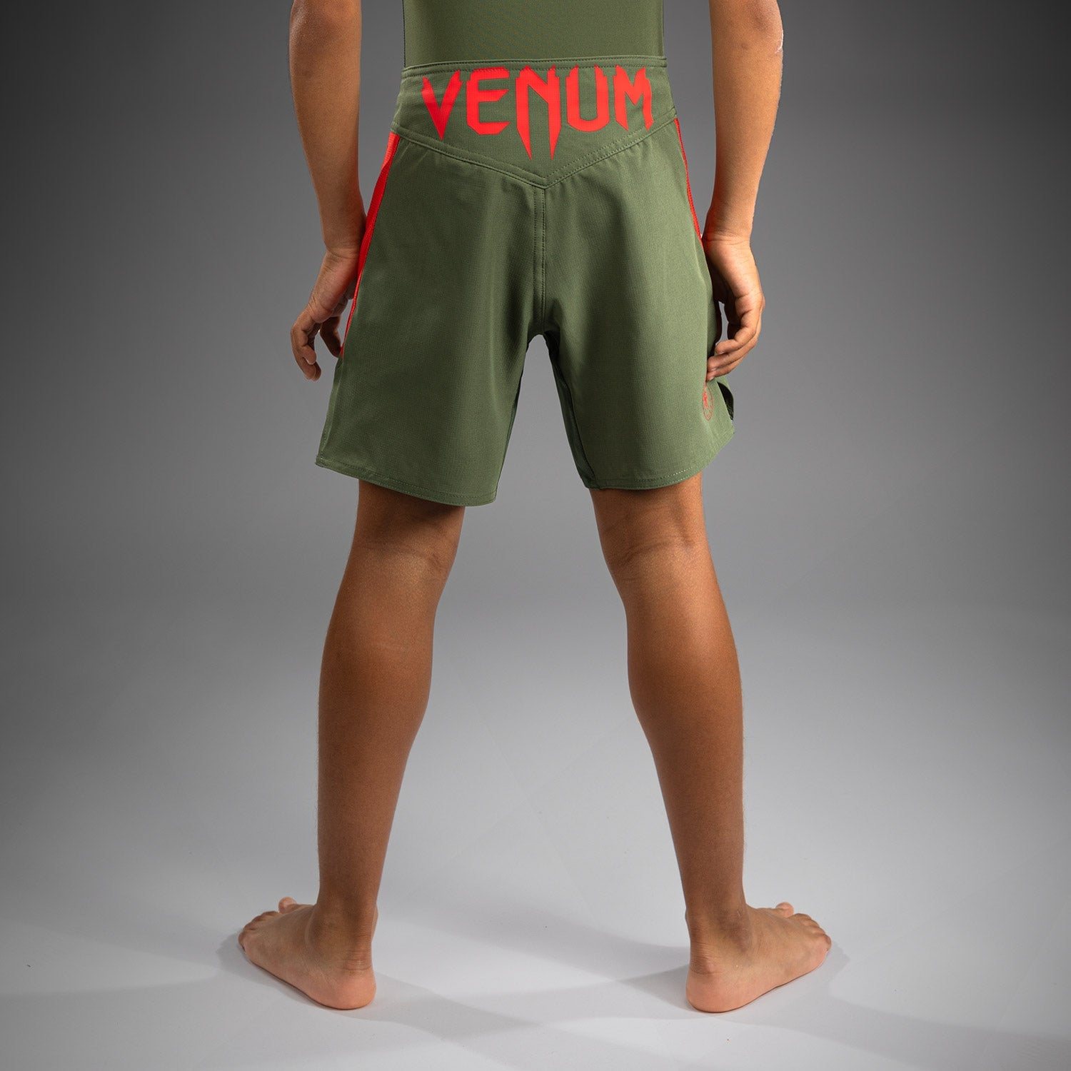 Short de Combat pour Enfants Venum Light - Vert militaire/Orange