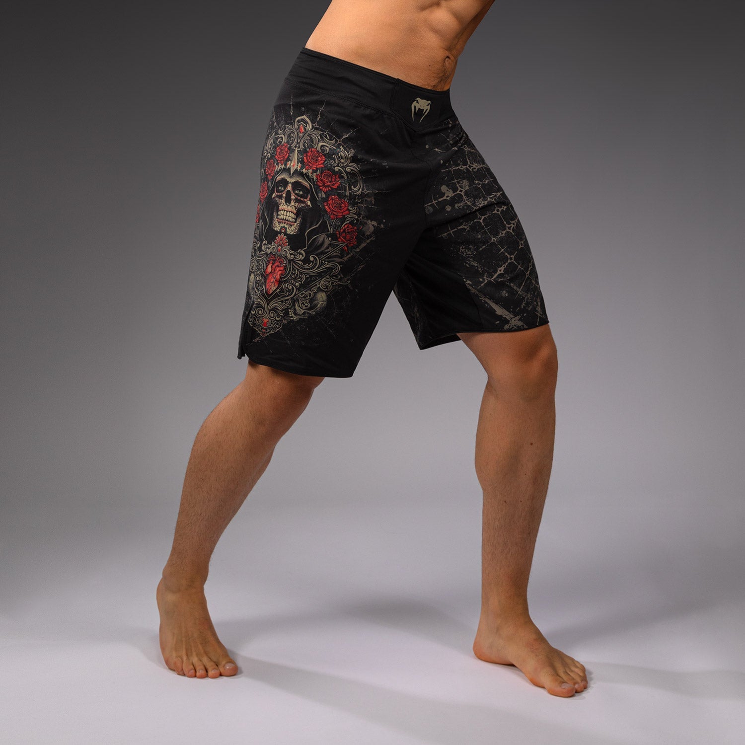 Short de Combat pour Hommes Venum Santa Muerte 5.0 - Noir Profond/Or