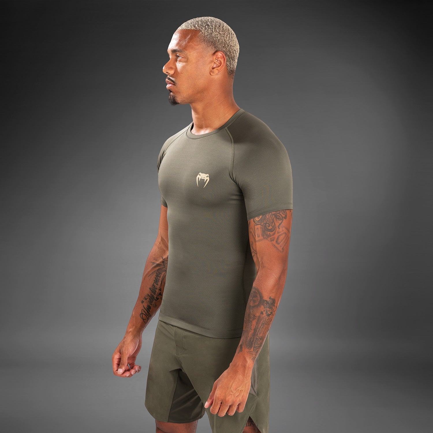 Rashguard à manches courtes pour hommes Venum Contender - Kaki