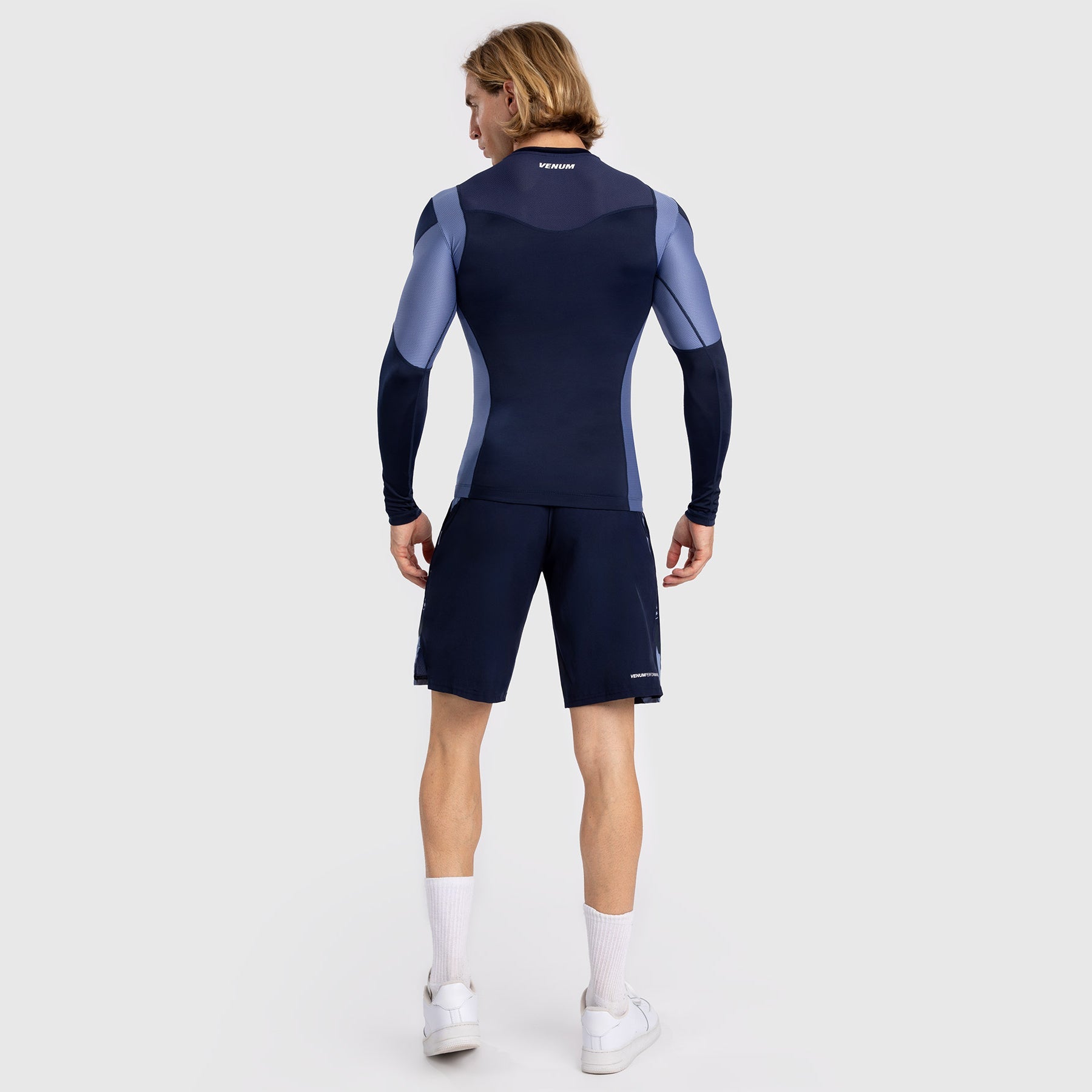 Rashguard À Manches Longues pour Hommes Venum Tempest - Bleu Marine/Bleu