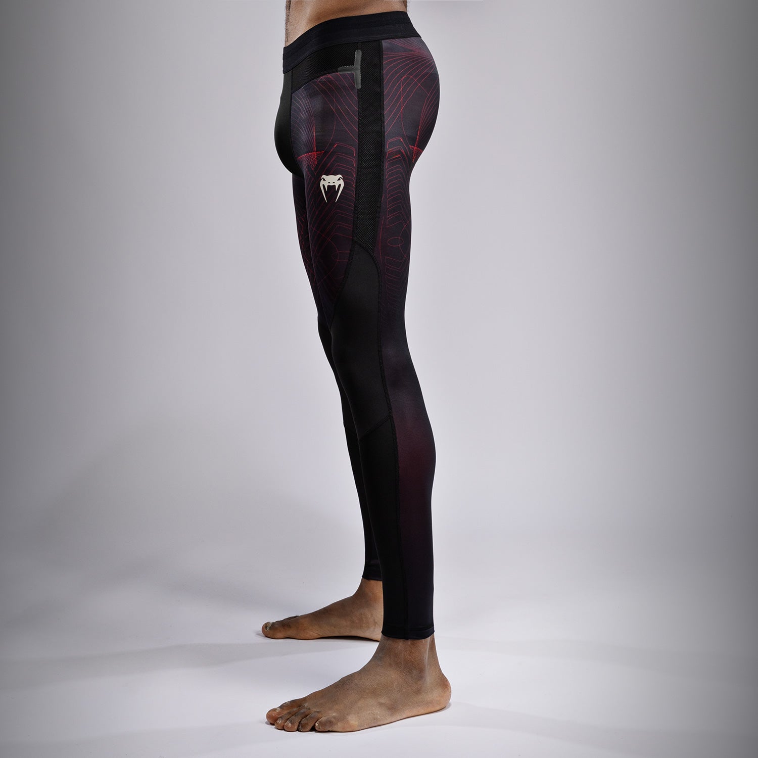 Pantalon de Compression Venum G-Fit Air pour Hommes - Noir Profond/Rouge Feu