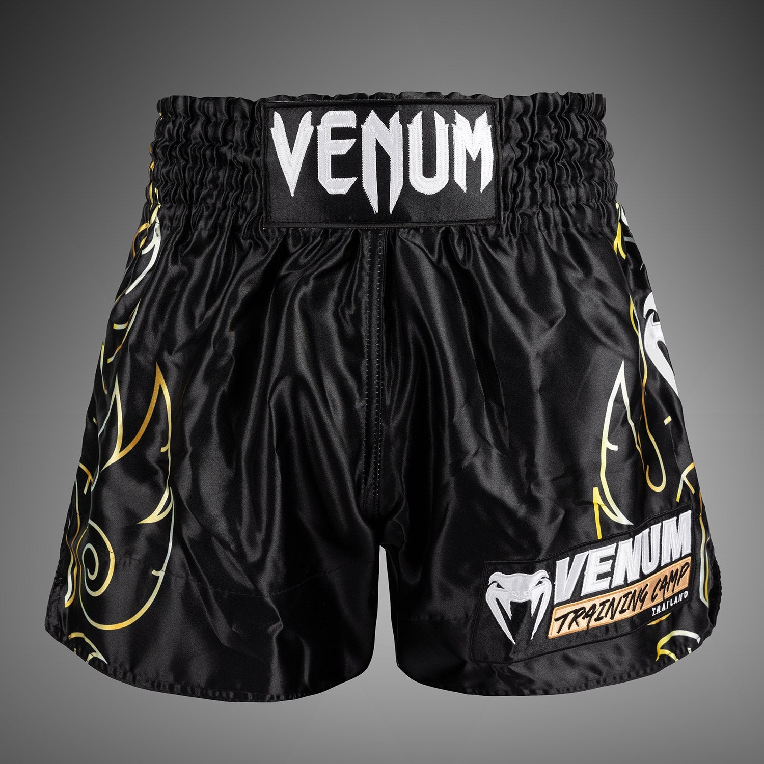 Short de Muay Thai Venum VTC Flames - Noir/Or