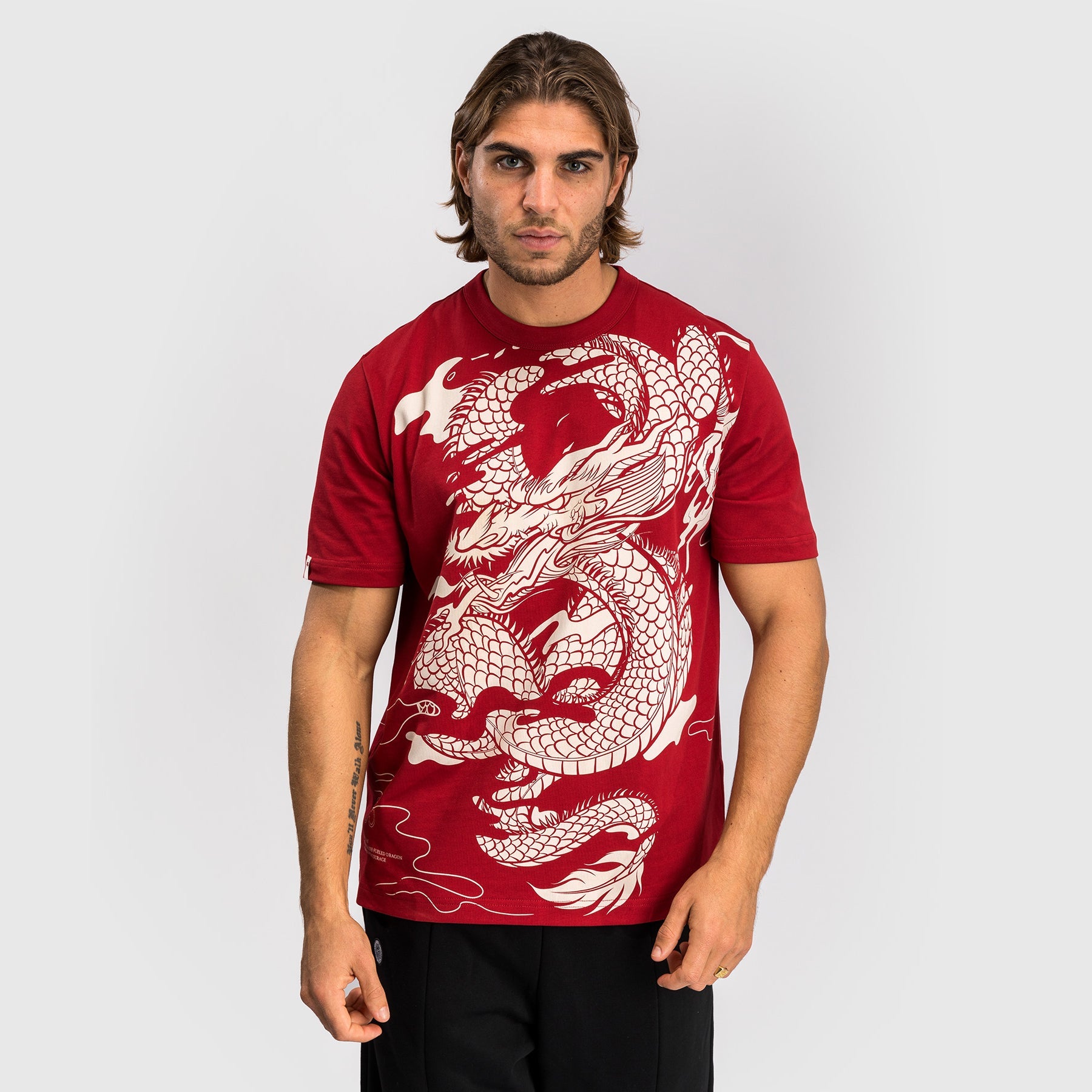 T-shirt Venum Dragon’s Flight - Rouge Cerise/Blanc crème