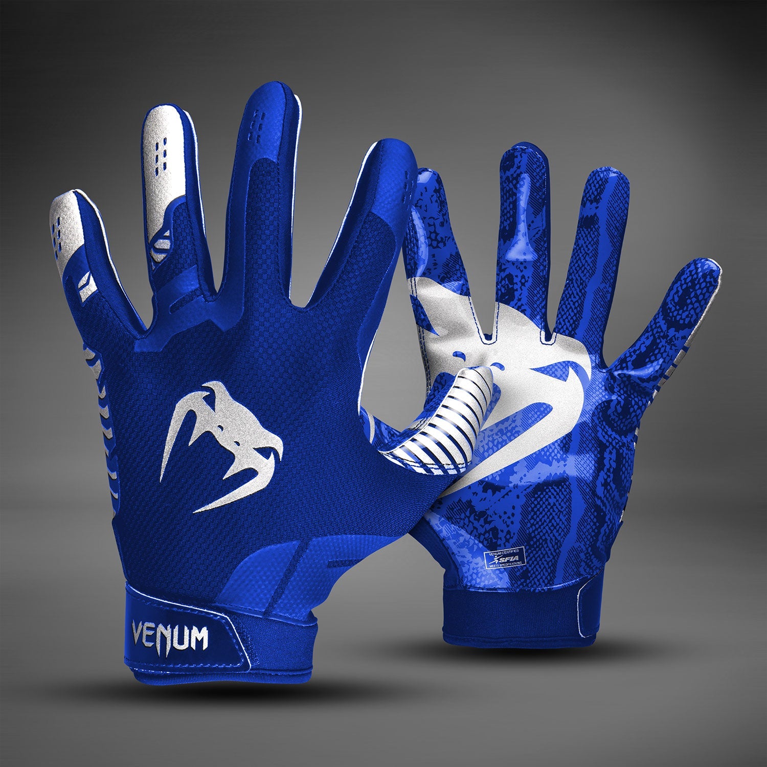 Gants de Football Venum Elite - Bleu Royal/Argent