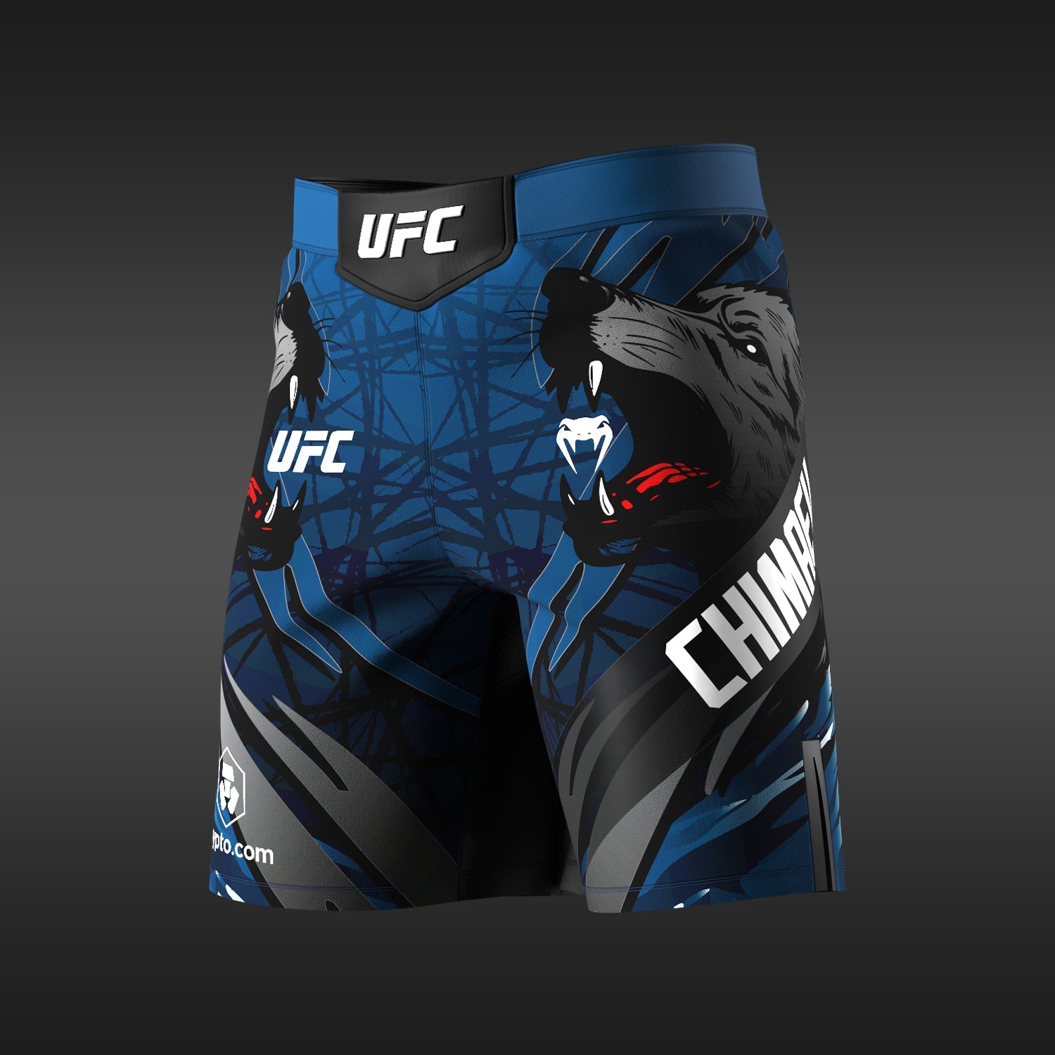 Short de combat pour Hommes UFC Unrivaled by Venum Khamzat Chimaev coupe longue - Bleu