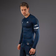 Rashguard Performance à Manches Longues pour Hommes UFC Fusion by Venum Fight Week - Bleu Océanique