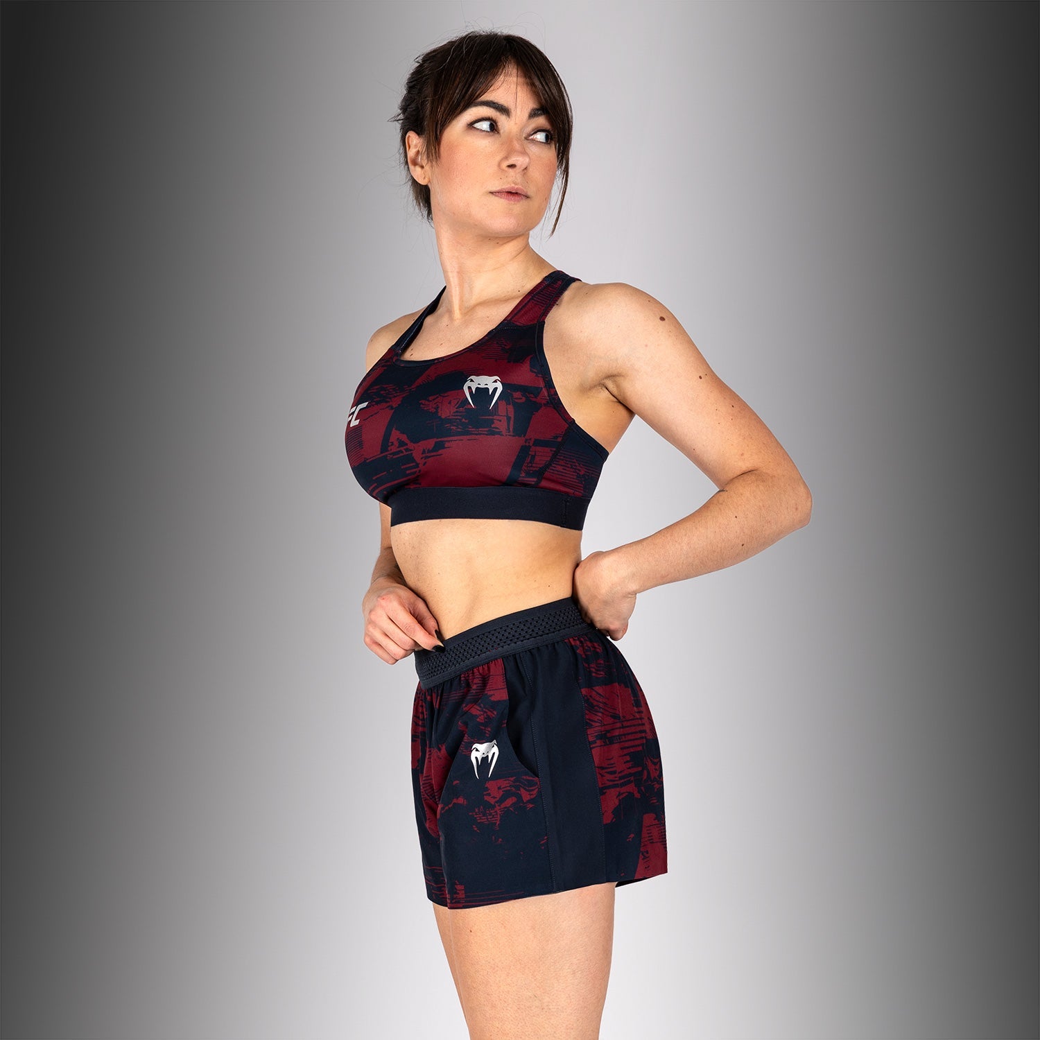Brassière de sport Femme UFC Zenith by Venum Authentic Fight Week - Bleu marine/Bordeaux/Argent