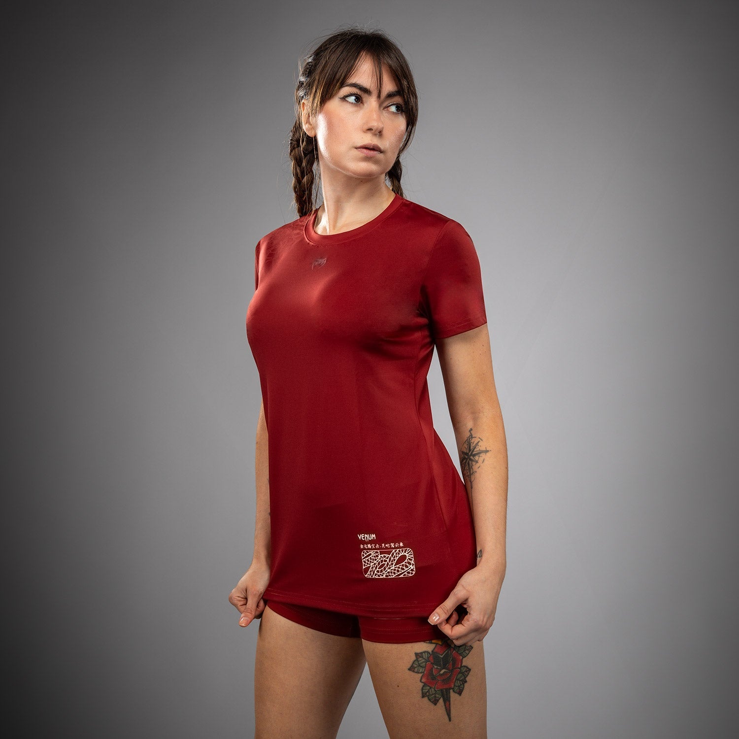 T-shirt Dry-Tech pour Femmes Venum Serpenti – Bordeaux/Ivoire