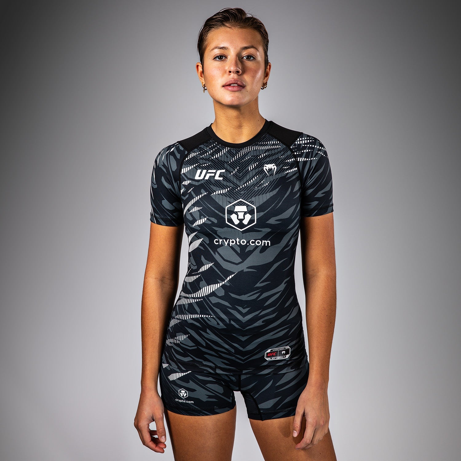 Rashguard Performance à Manches Courtes pour Femmes UFC Fusion by Venum Authentic Fight Night - Noir