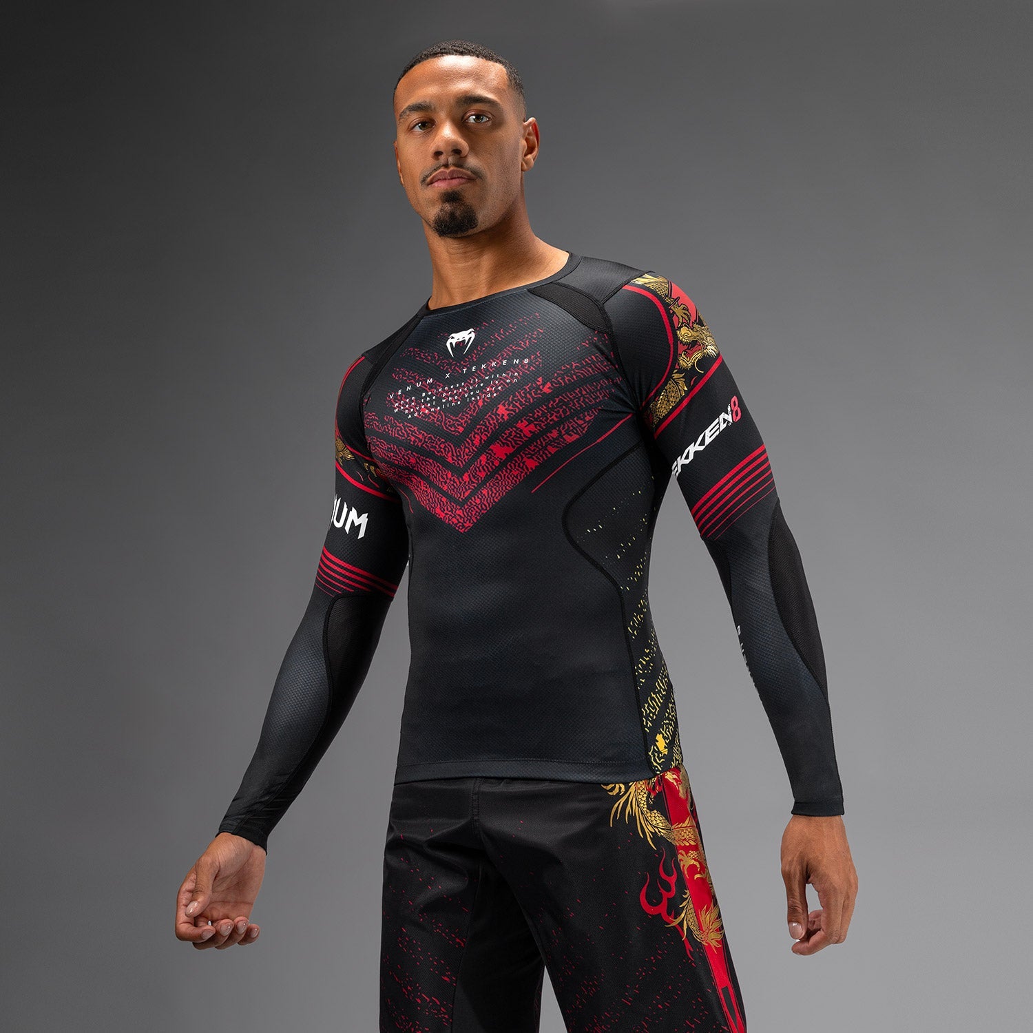 Rashguard Venum x TEKKEN 8 - Marshall Law - Noir/Rouge/Or