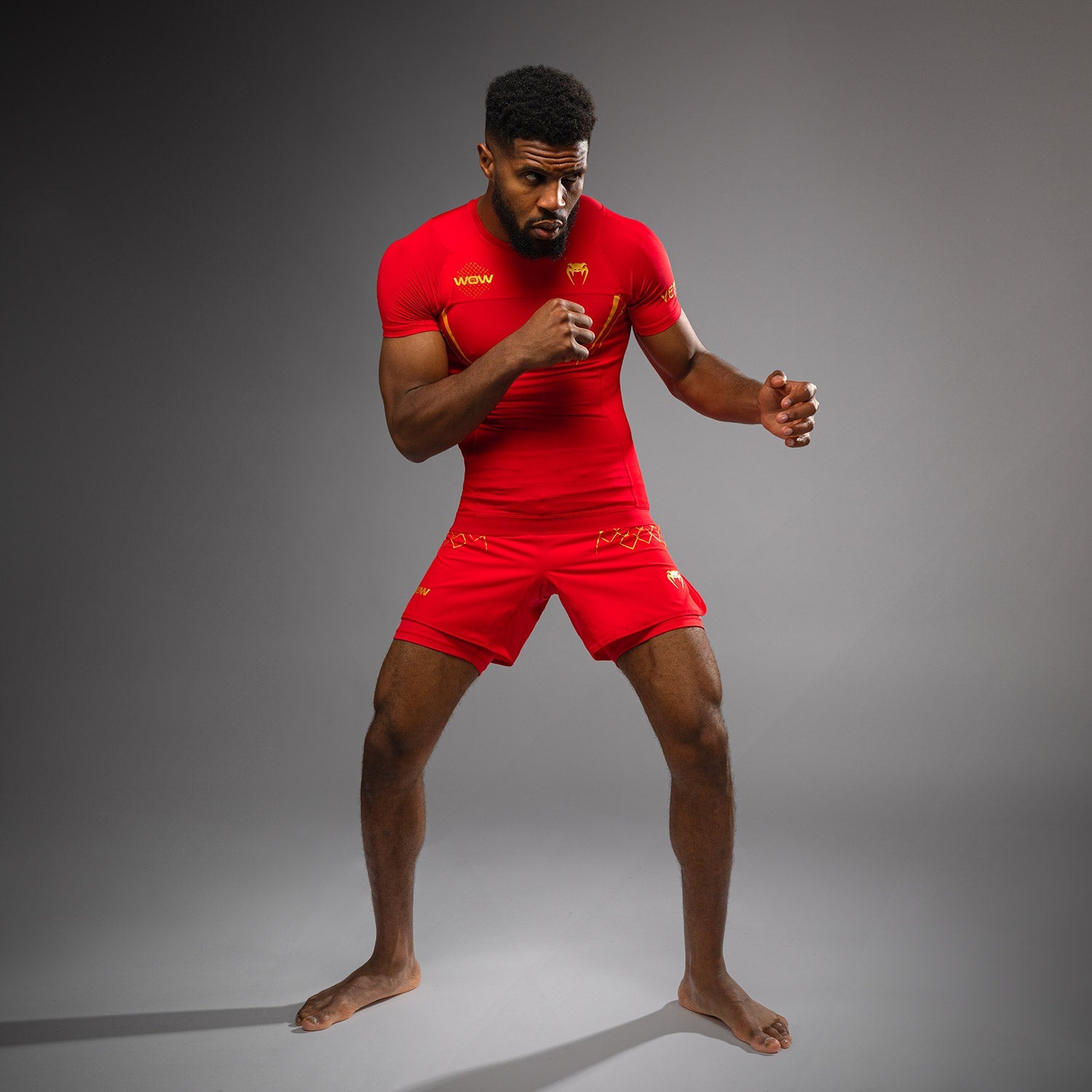 Rashguard manches courtes Venum x WOW FC Rouge/Or